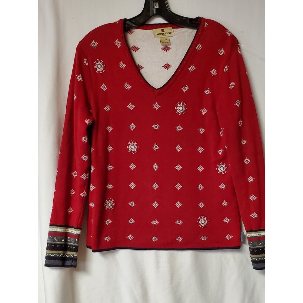 Woolrich Vintage Womens Snowflake Sweater Size Small